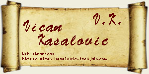 Vićan Kasalović vizit kartica